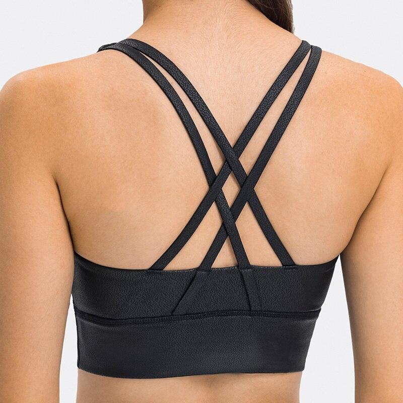 Wet Look Biker Bra Sports Bras NCLAGEN YogaClothing Store 