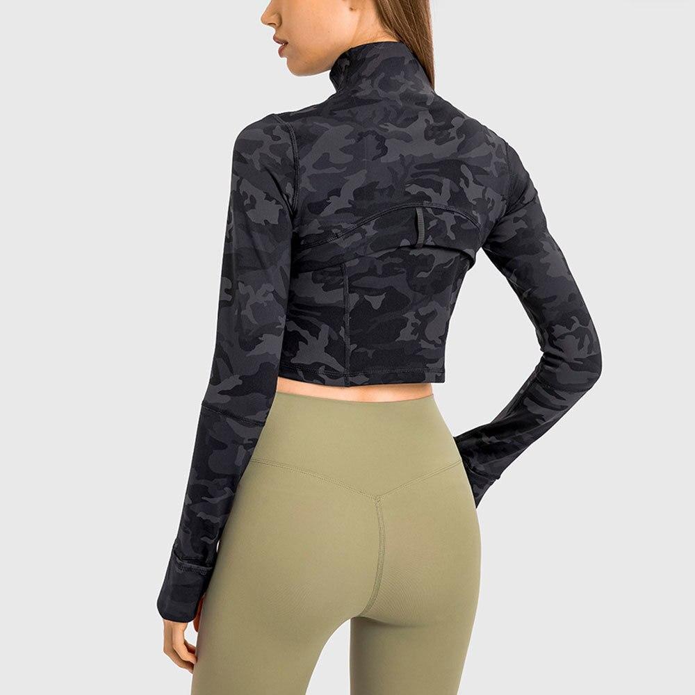 Zipper Running Crop Top Running Jackets NCLAGEN YogaClothing Store 