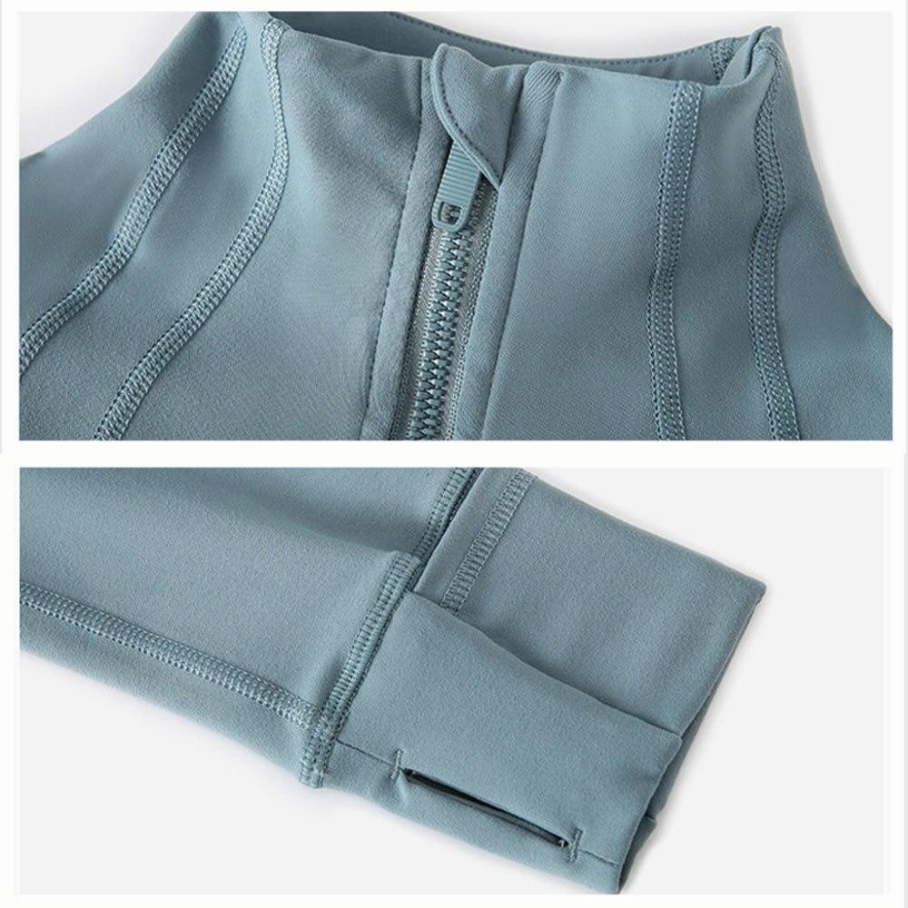 Zipper Running Crop Top Running Jackets NCLAGEN YogaClothing Store 