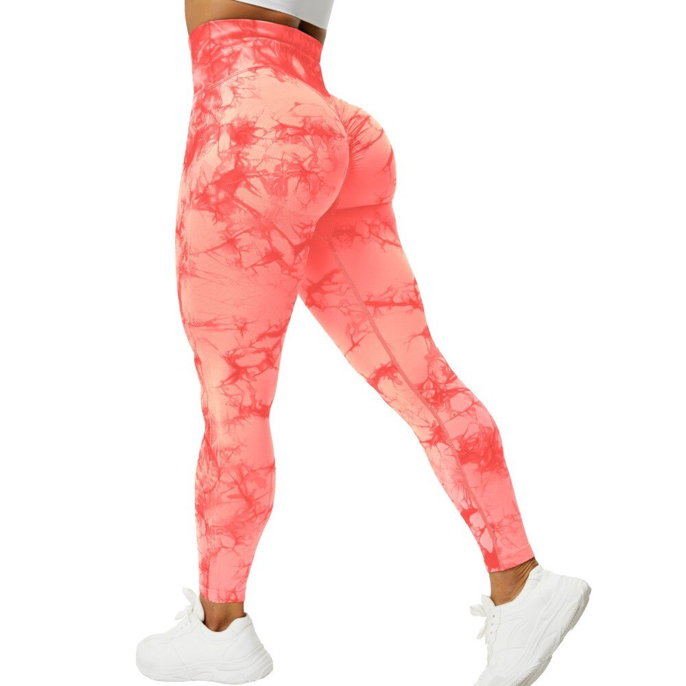 Generic Marbling Tie_Dye Yoga Pants Sports Leggings Women Exercise