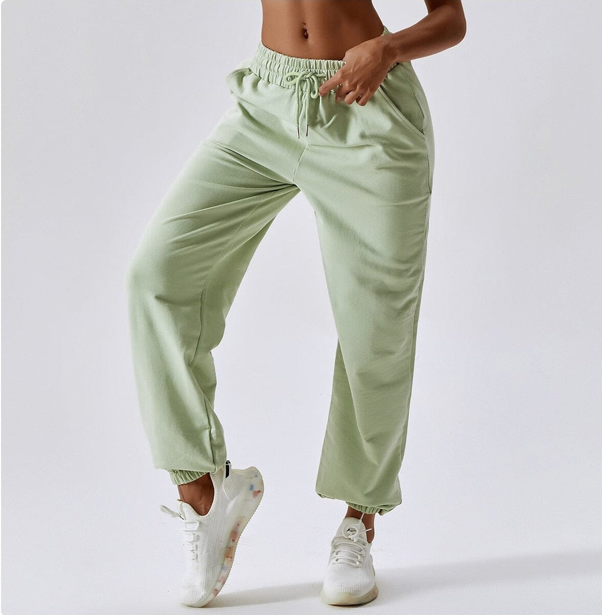 Drawstring Loose Sweatpants Home Truetights Bean Green S 