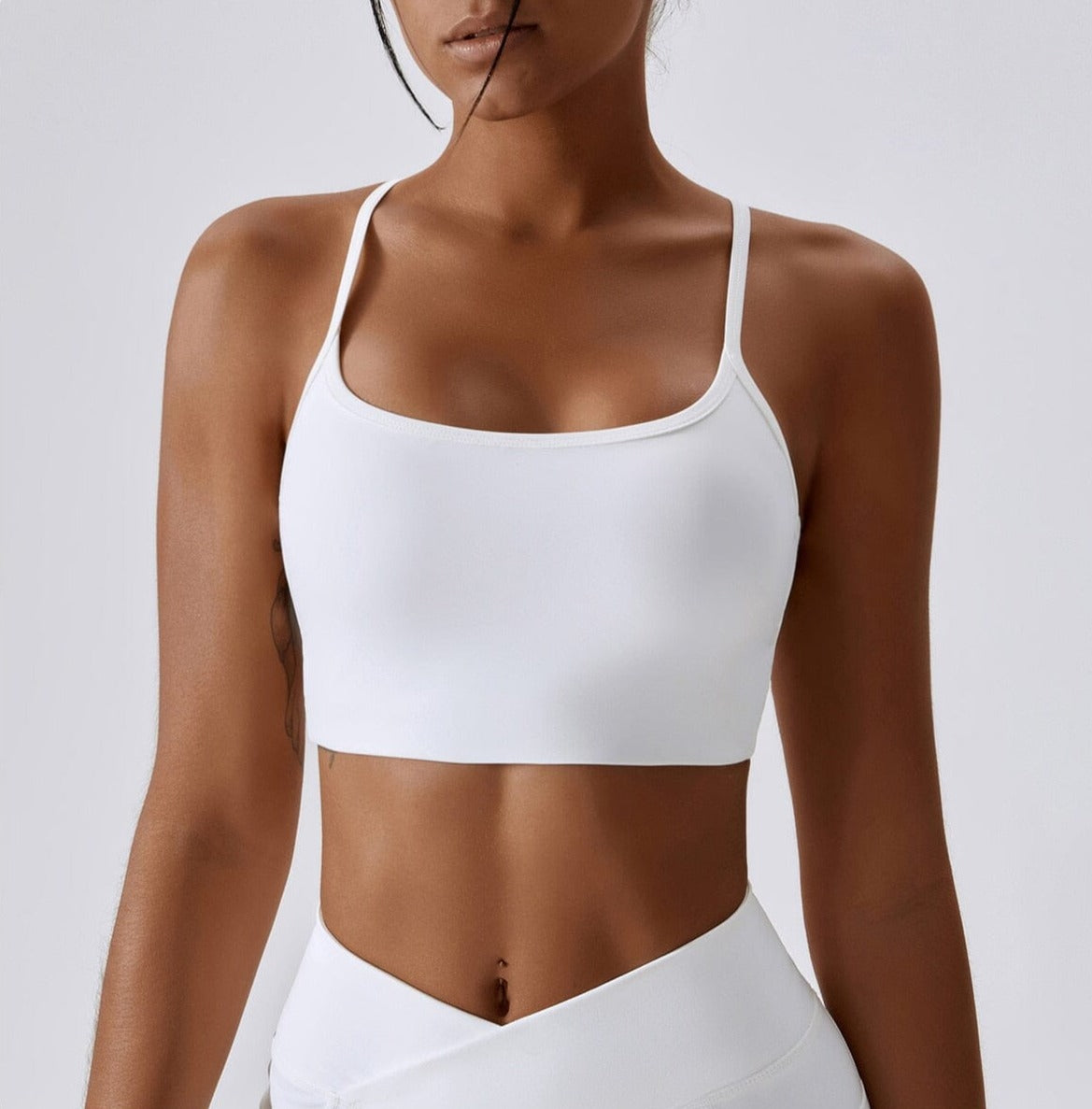 Cross-Back Halter Bra Home Truetights White S 