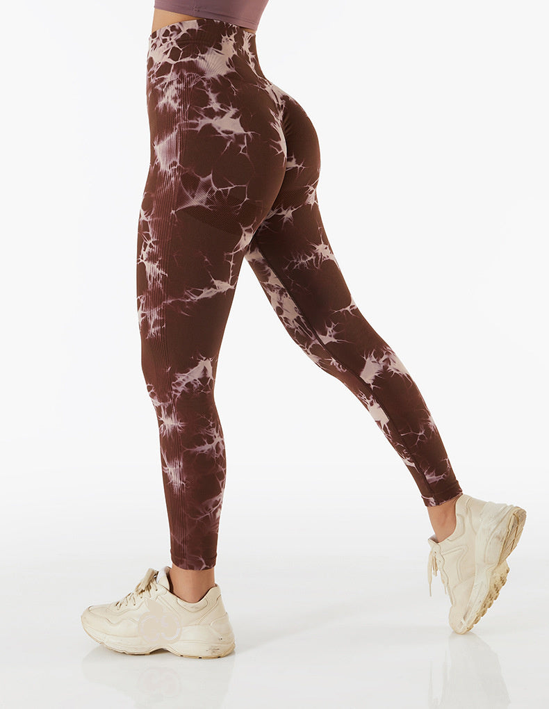 Tie Dye Yoga Leggings Fitness Leggings Truetights Mocha S 