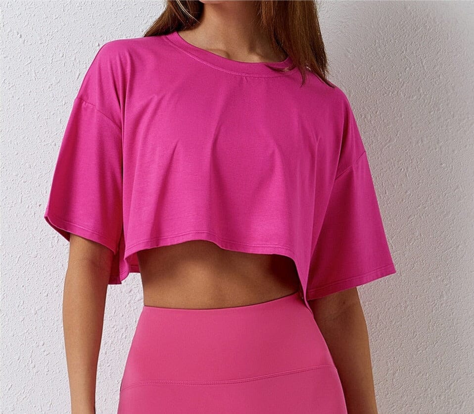 Flow Loose Crop Top Top Starlethics Rose Pink S 