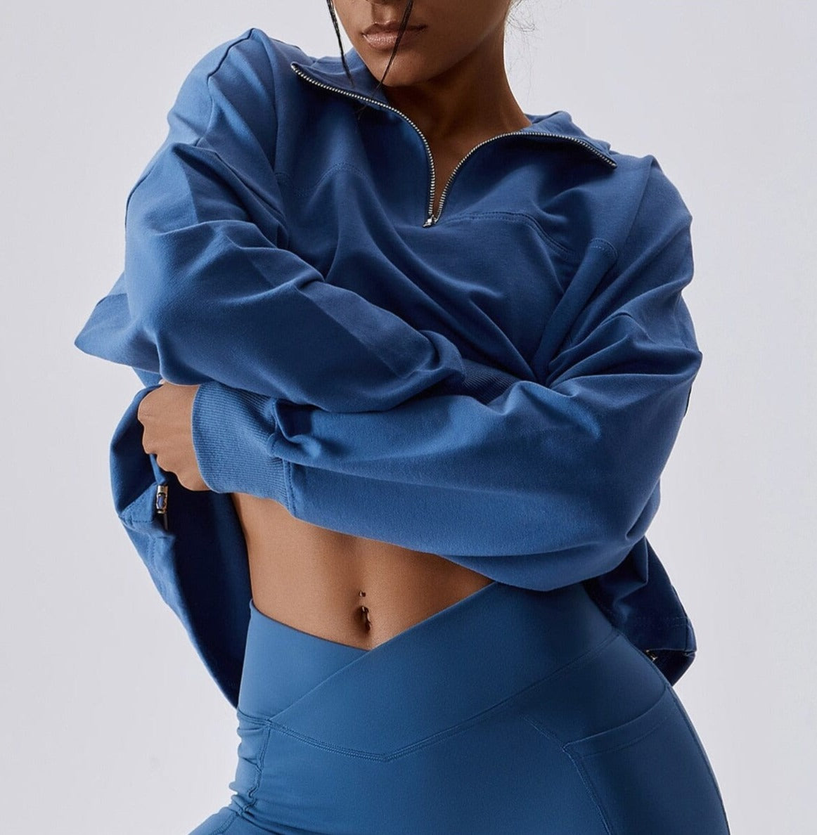Zipper Loose Long Sleeve Sweater Home Truetights 