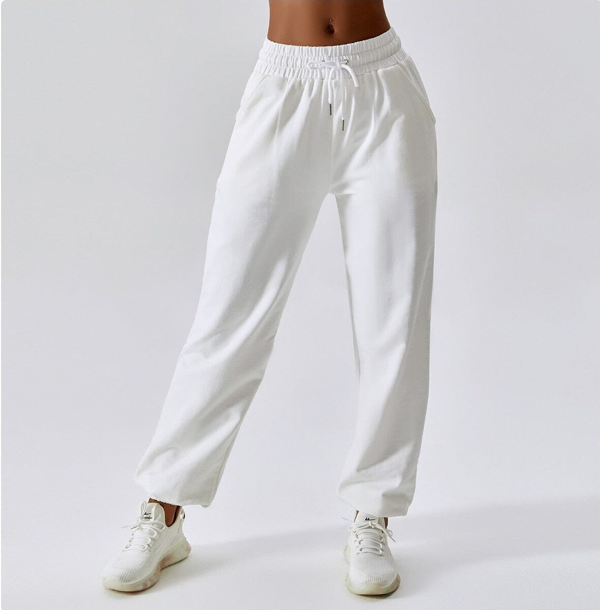 Drawstring Loose Sweatpants Home Truetights Swan White S 