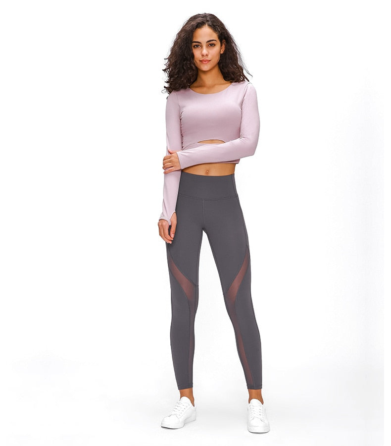 Hollow-Out Yoga Blouse Activewear Truetights 