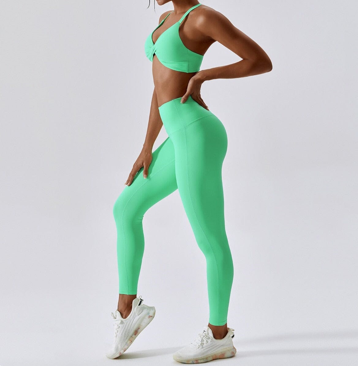 Crest Yoga Set - Leggings + Top Sets Starlethics Green Pants Set S 