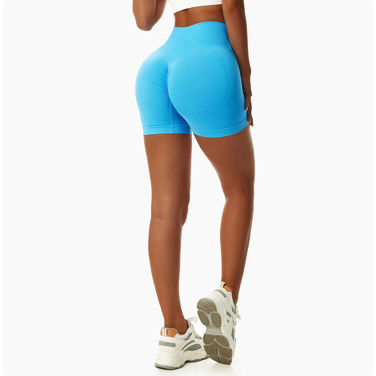 Poplin Hip Lifting Shorts Activewear Truetights Color Blue XS 