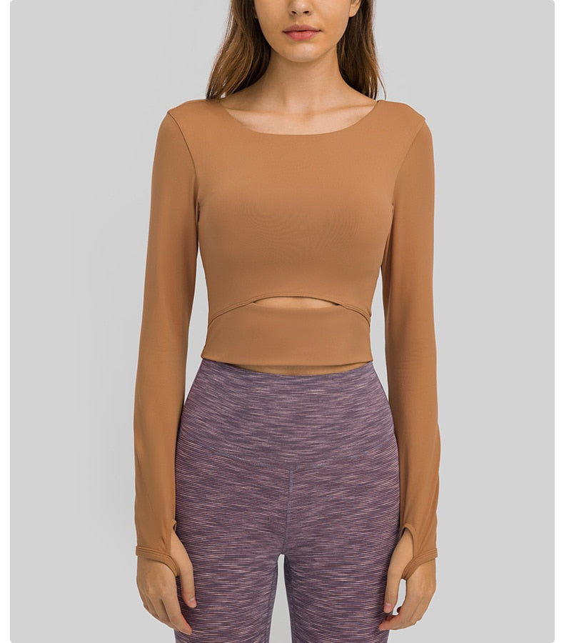 Hollow-Out Yoga Blouse Activewear Truetights 