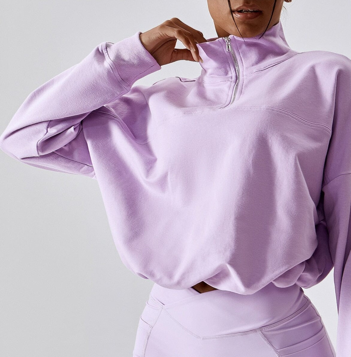 Zipper Loose Long Sleeve Sweater Home Truetights 