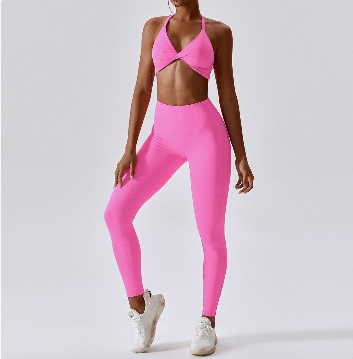 Crest Yoga Set - Leggings + Top Sets Starlethics Pink Pants Set S 