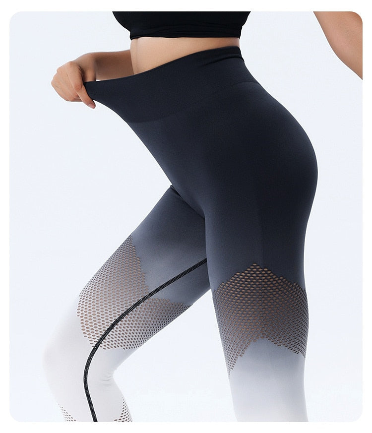 Gradient Hollow Out Leggings Activewear Truetights 