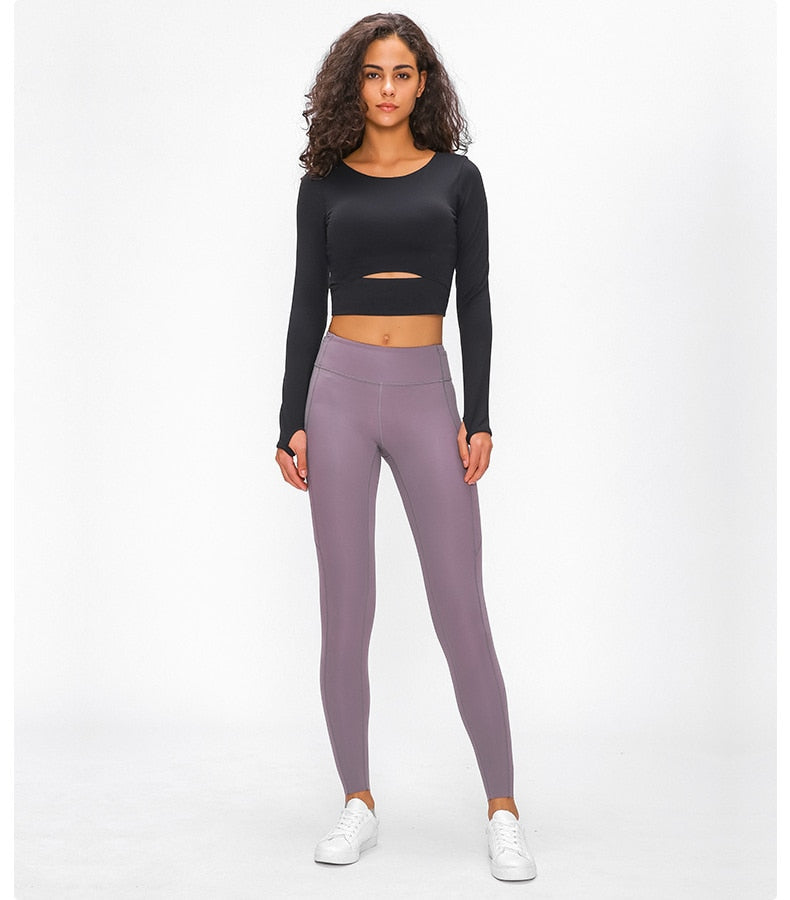 Hollow-Out Yoga Blouse Activewear Truetights 