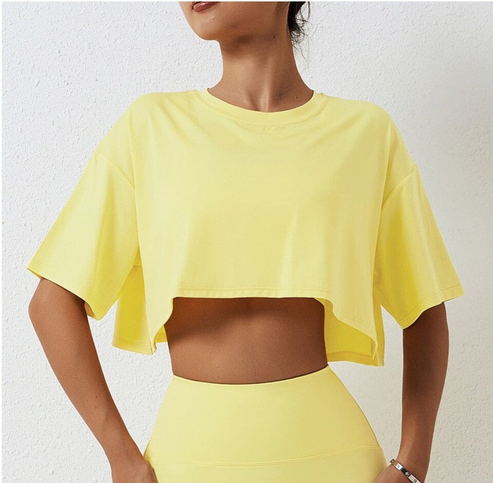 Flow Loose Crop Top Top Starlethics Yellow S 