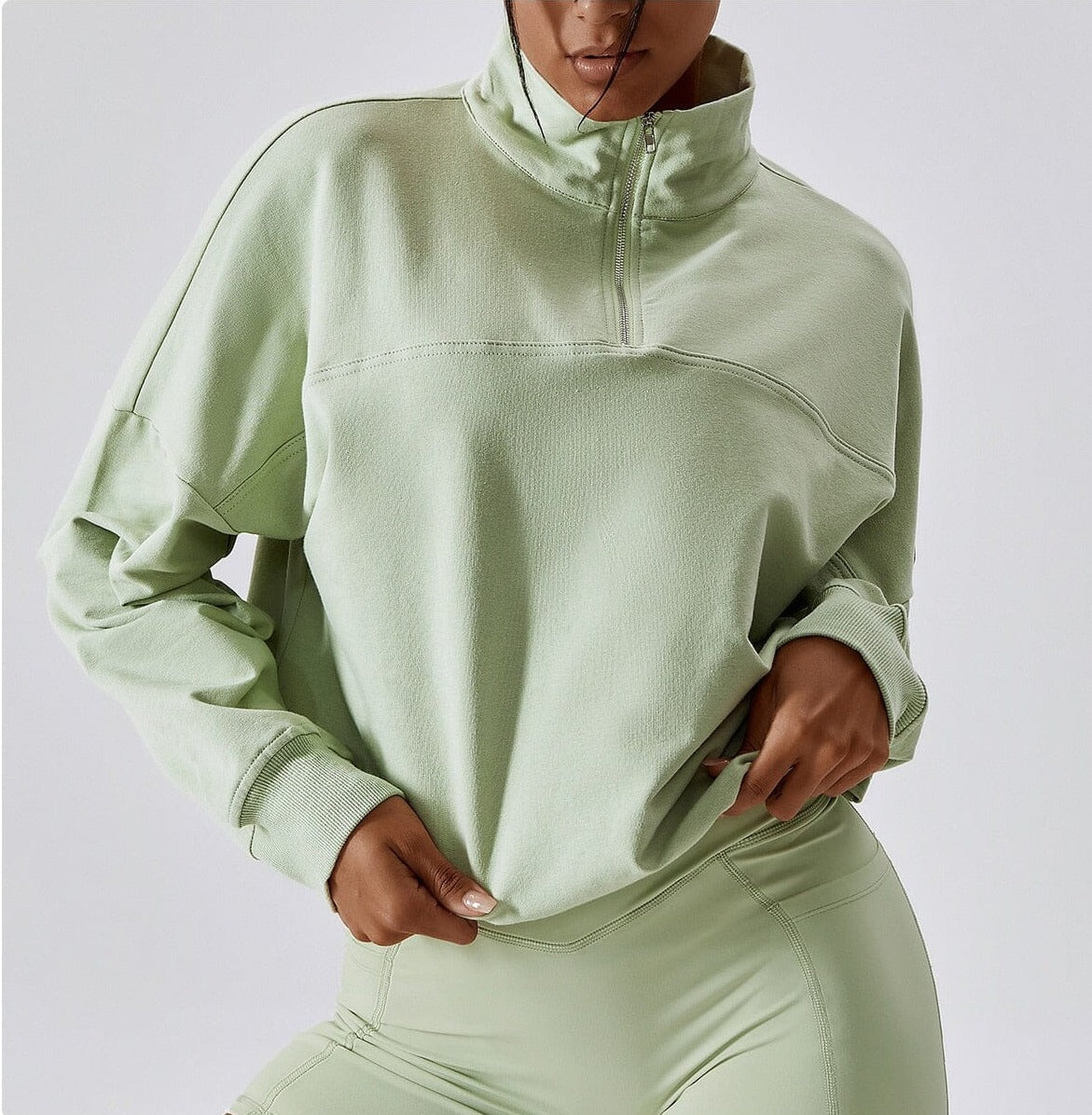 Zipper Loose Long Sleeve Sweater Home Truetights 