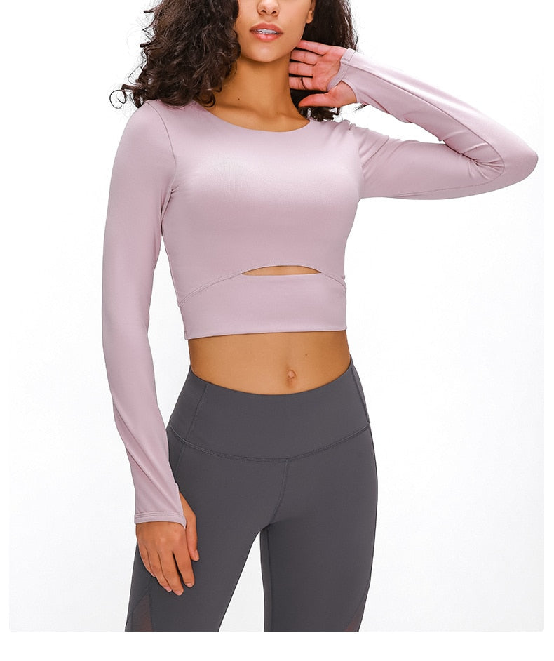 Hollow-Out Yoga Blouse Activewear Truetights Dark Pink 4 
