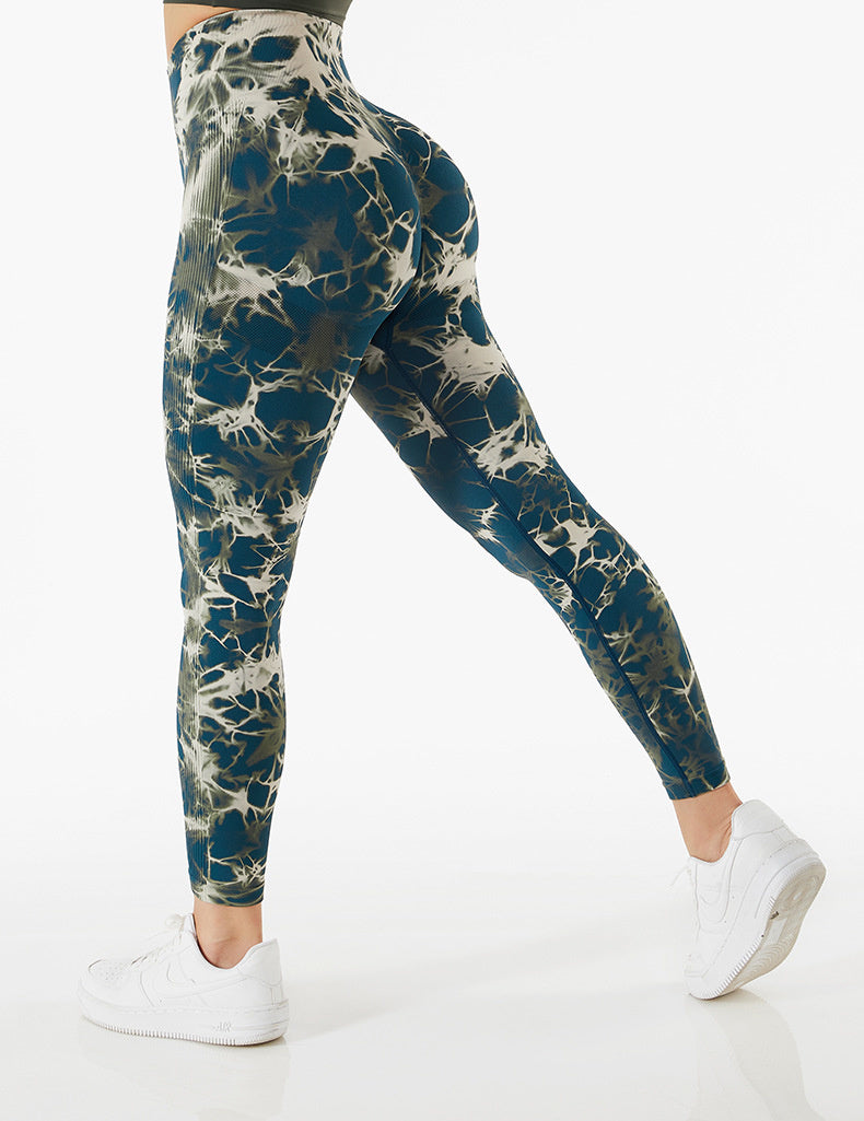 Tie Dye Yoga Leggings Fitness Leggings Truetights Green S 