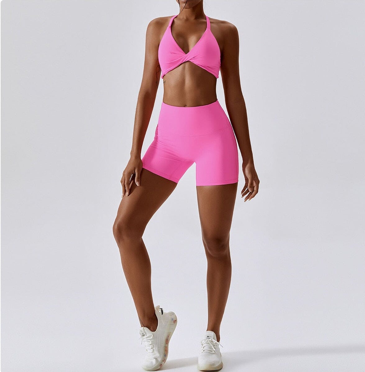 Crest Yoga Set - Shorts + Top Sets Starlethics Pink Shorts Set S 