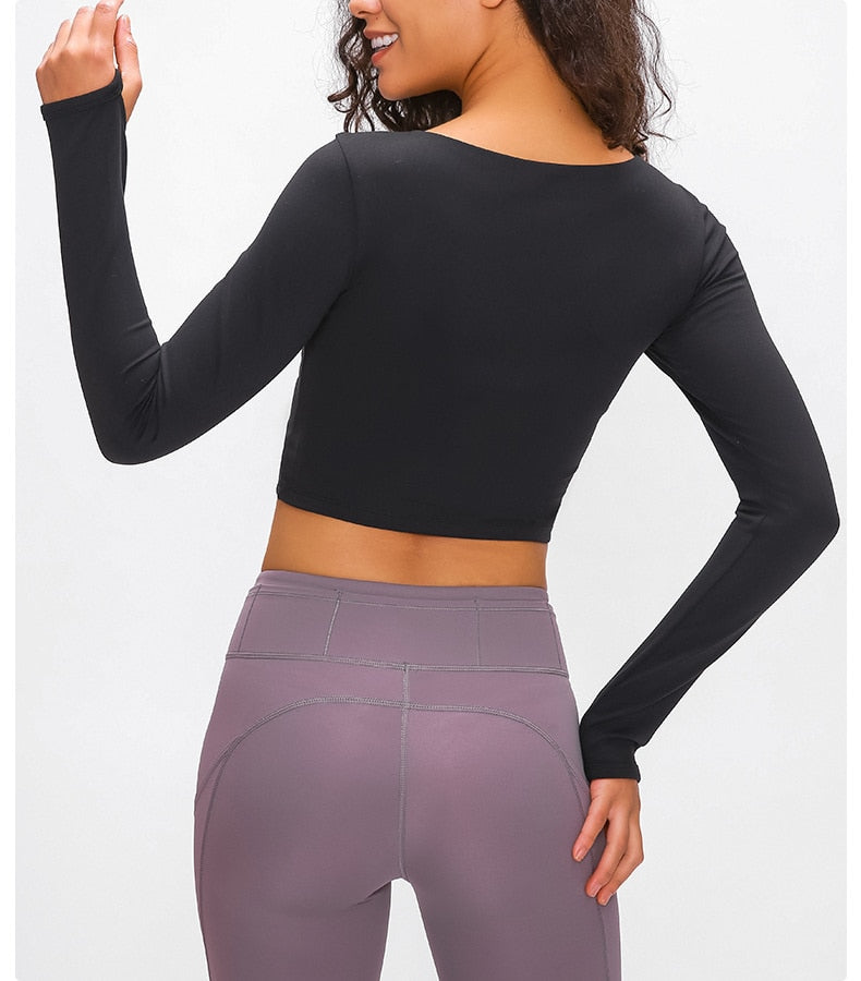 Hollow-Out Yoga Blouse Activewear Truetights 