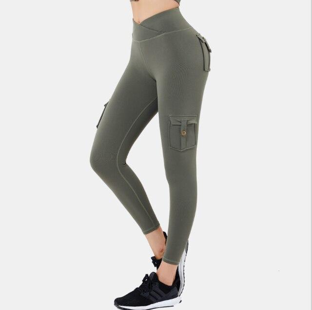 Push Up Pocket Leggings Fitness Leggings NCLAGEN GymClothing Store Army Green S 