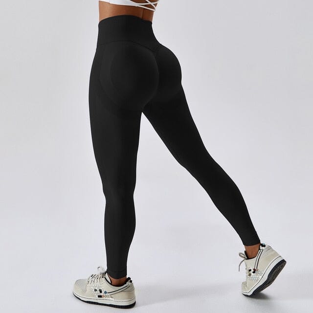 Generic Seamless Yoga Pant High Elastic Sports Fitness Legging Women High  Waist Gym Scrunch Running Training Girl Tight(#black)