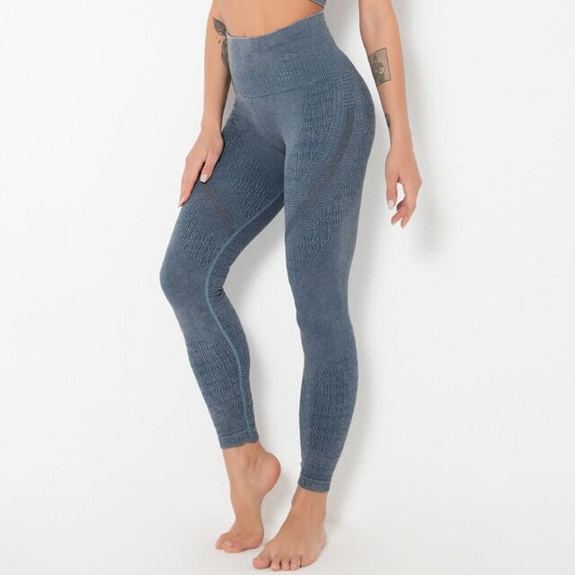 21 NCLAGEN sports fitness seamless hollow Yoga Pants running high waist hip lifting tights female leggings Elastic Gym Trousers| | Home NCLAGEN GymClothing Store Blue S 2 