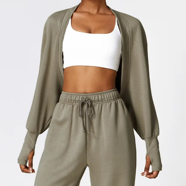19. NCLAGEN Sleeved Sports Yoga Jacket Running Long Sleeved Fitness Coat Gym Breathable Top High Elastic Workout Dry Fit Women NCLAGEN GymClothing Store Gray-green S 
