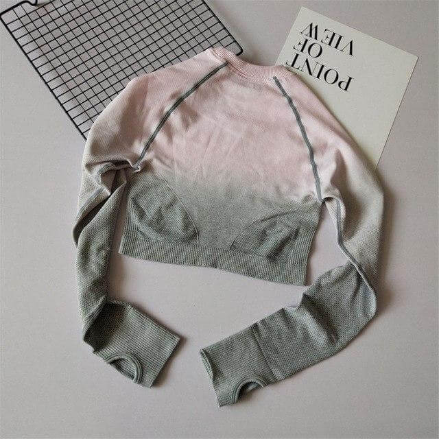 Knitted Seamless Top Top Truetights Gray Pink S 