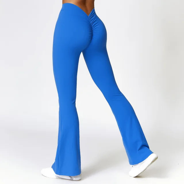 12. NCLAGEN Hip Lifting Yoga Pants Fitness Sports Wide Leg Micro Flare Pants High Waist Squat Proof Women Leggings Gym Breathable NCLAGEN GymClothing Store Pen Blue S 