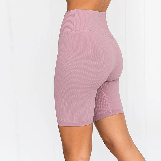 Seamless Ribbed Shorts Yoga Shorts Truetights Dusty pink S 