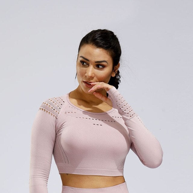 Crochet Seamless Top Fitness Top Truetights Pink S 