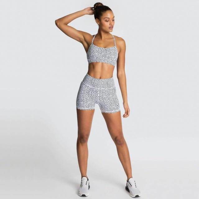 Speckle Gym Set - Shorts + Top Yoga Sets Truetights White spots XS 